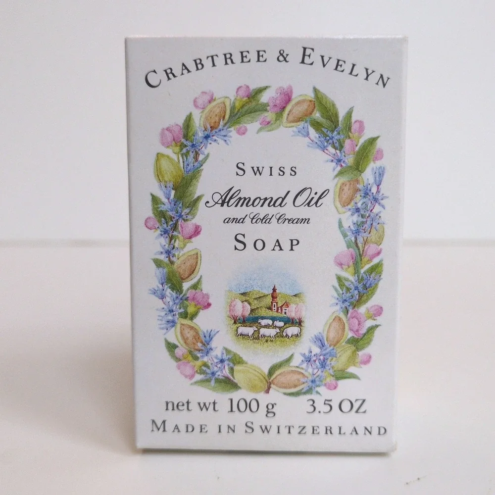 Crabtree & Evelyn Soap Swiss Almond Oil Cold‎ Cream Vintage 1990 3.5oz